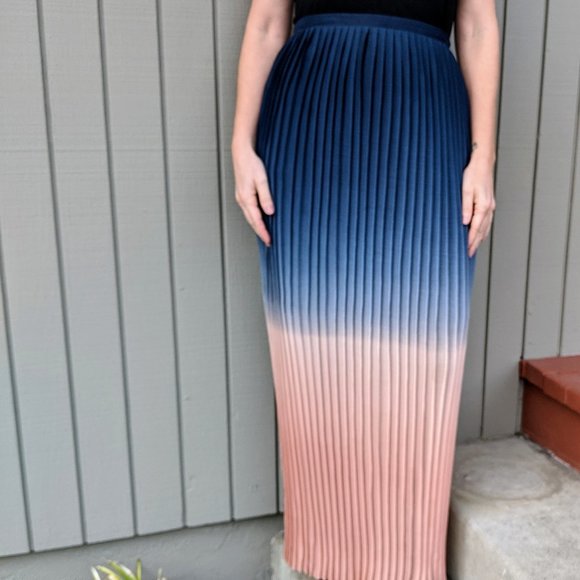 Cynthia Rowley Women's Pleated Ombre Maxi Skirt, S - Picture 1 of 3